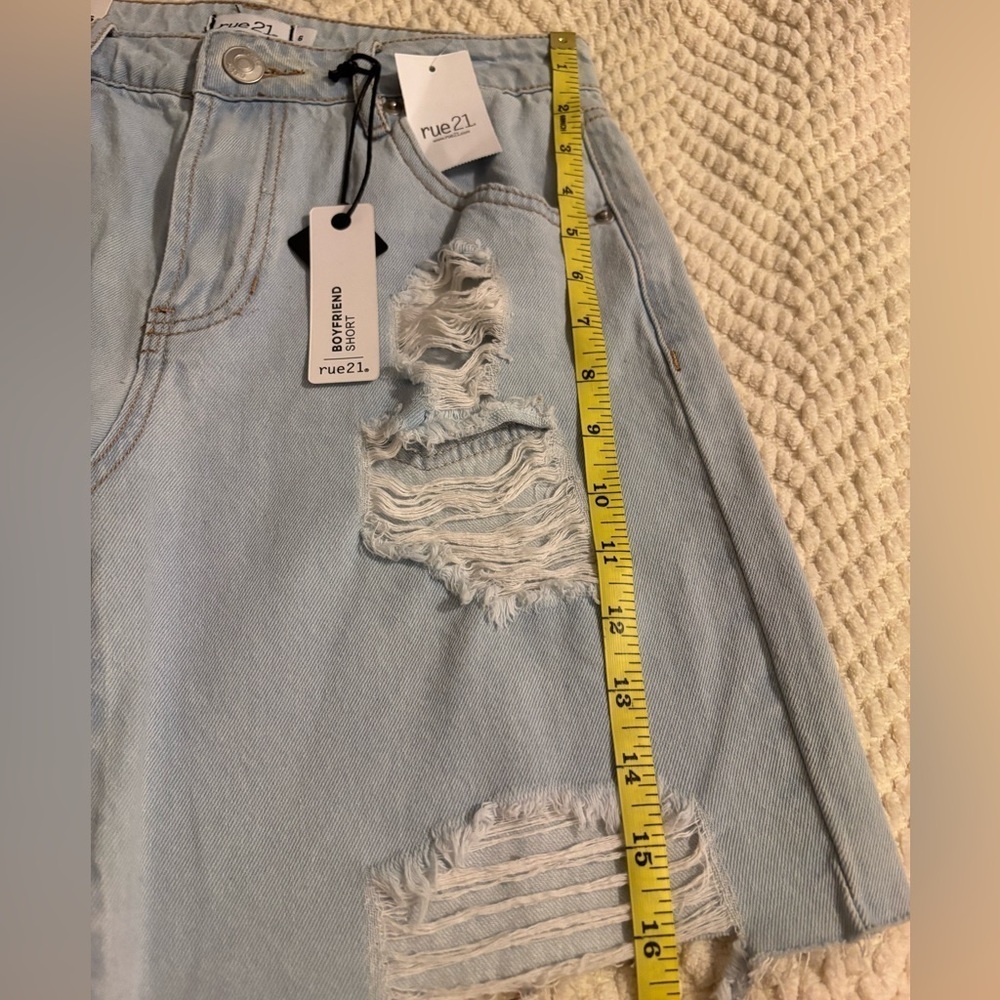 Rue21 Light Blue Denim Shorts Size 6 - Picture 6 of 8